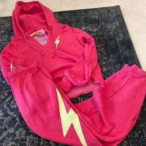 Aviator Nation pink bolt HOODIE ONLY